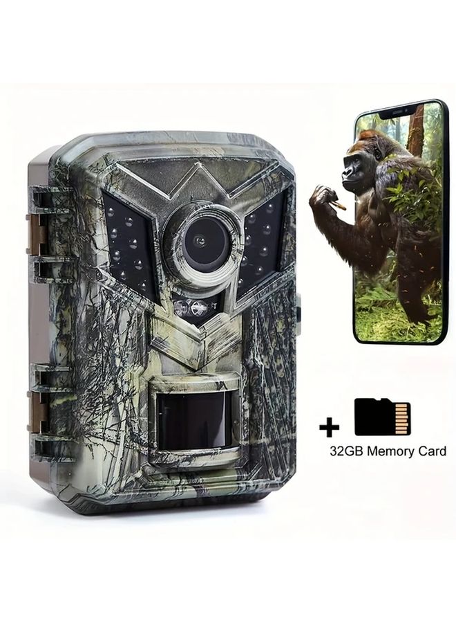 Hunting Camera With 32GB Card 2 Inch Display Infrared Night Vision For Field Farm Forest - Image 1