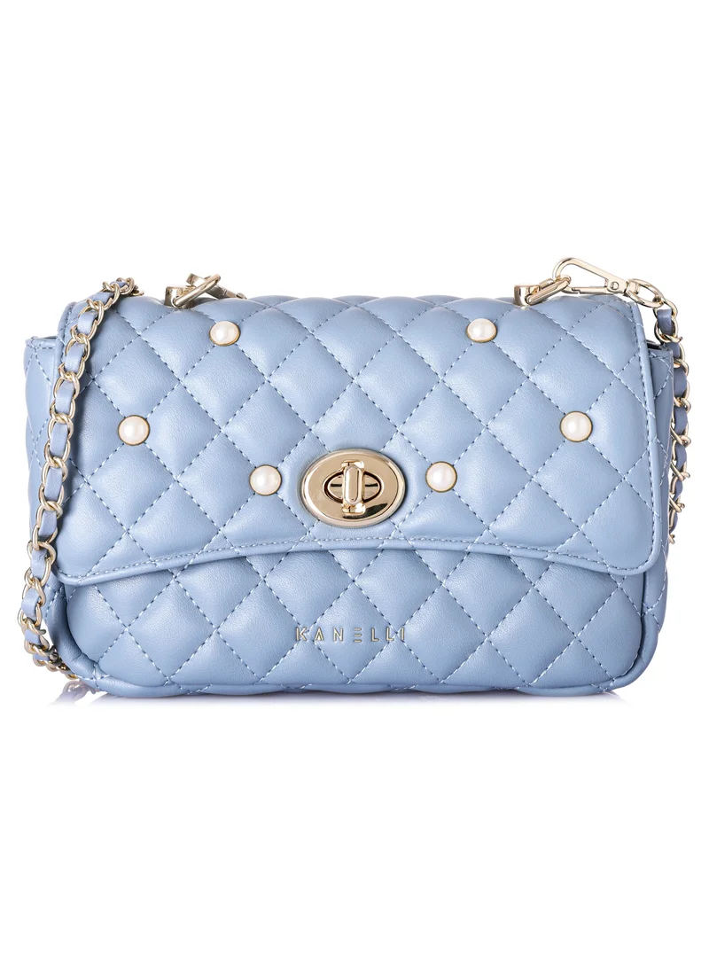 KANELLI Women's handbag from Kanelli, elegant shape New Collection  AAY2401001 Blue