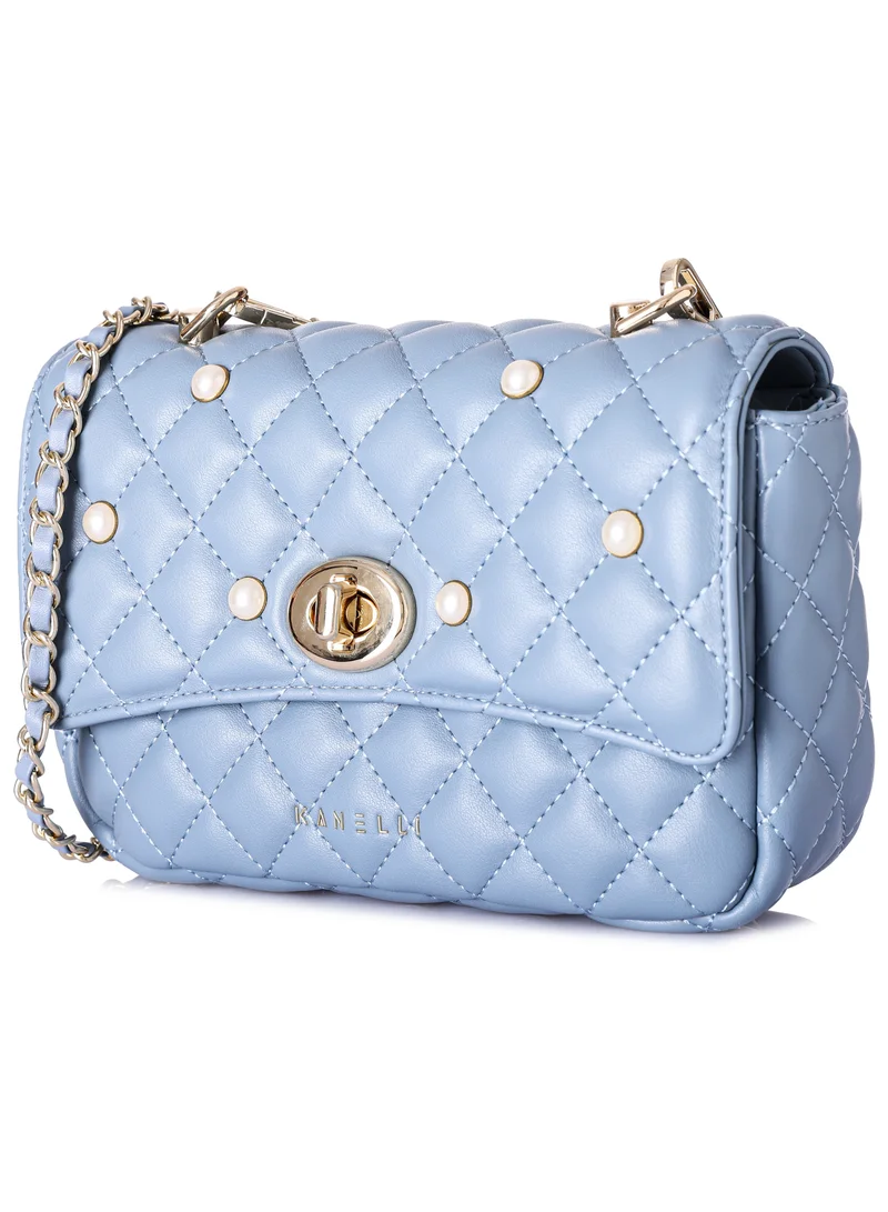 KANELLI Women's handbag from Kanelli, elegant shape New Collection  AAY2401001 Blue