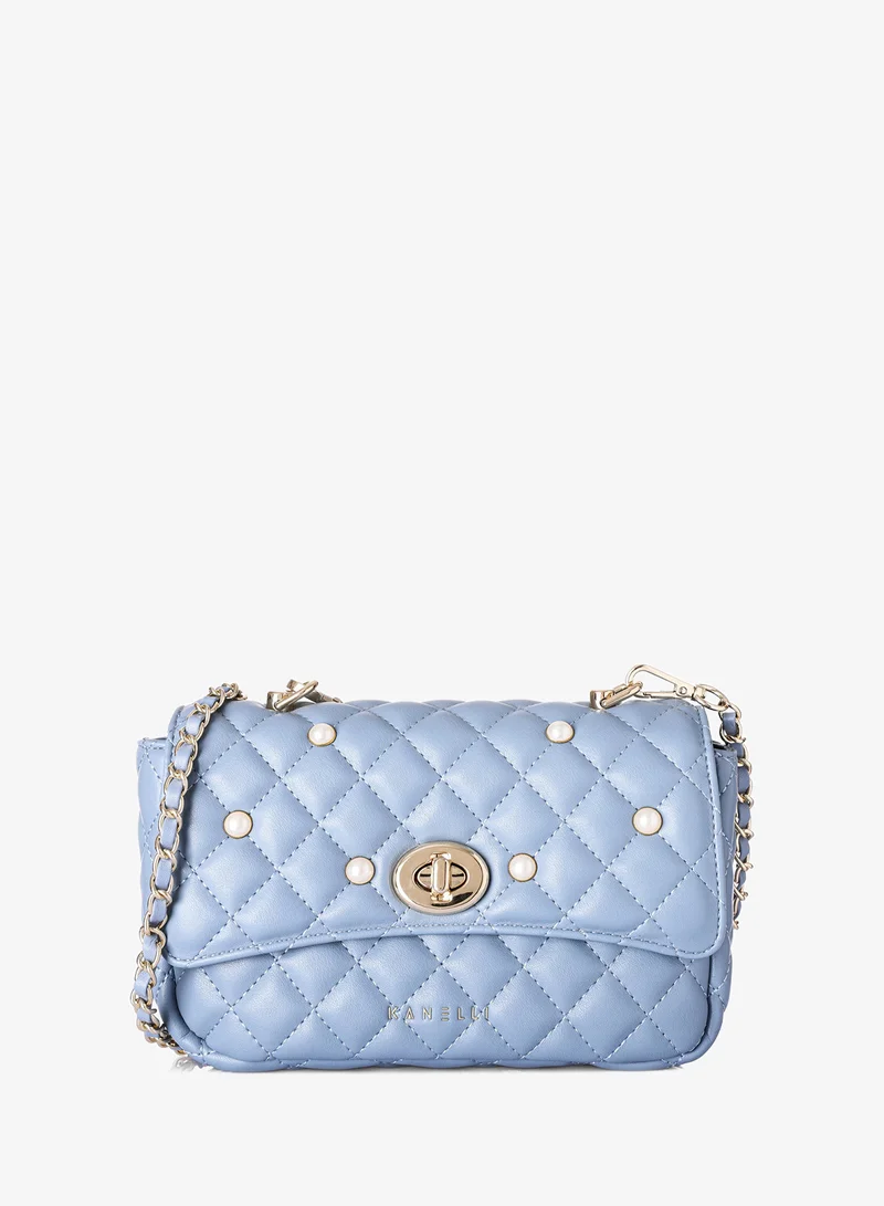 KANELLI Women's handbag from Kanelli, elegant shape New Collection  AAY2401001 Blue