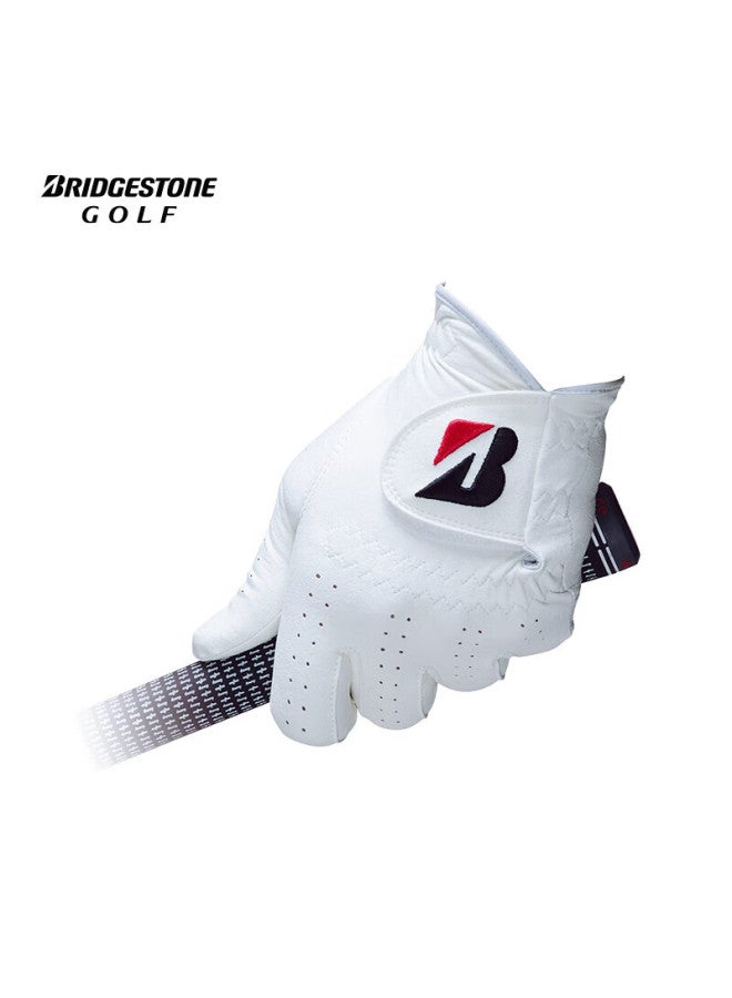 Bridgestone Men's Golf Glove Anti-slip Durable Breathable Comfortable Professional Left Hand Bgglg12crd White Red Size 25 - Image 2