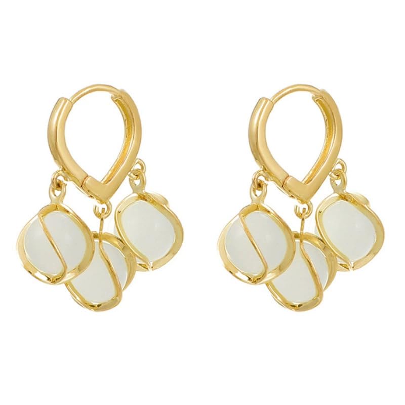 MEENAZ Earrings For Women & Girls | Fashion Hoops Bali Clip On Drop Earring | Korean Gold Plated | Round Shaped Drops pearl | Birthday & Anniversary Gift pearl earrings earrings set for women - Image 1