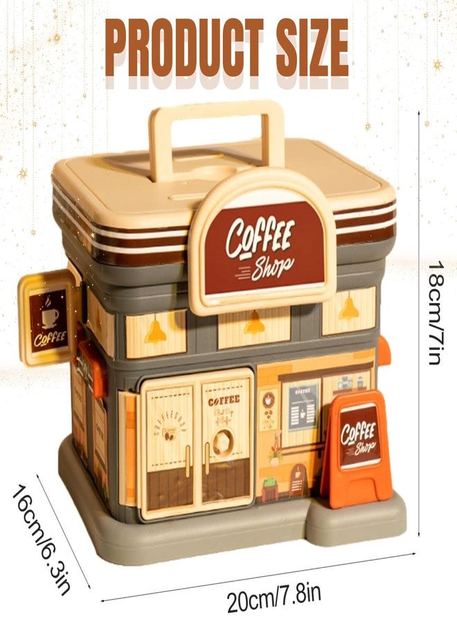 MALLEXO Realistic Coffee Shop Playset Piggy Bank for Kids | 1 PCS Money Bank with Key Rotate Lock Restaurant Pretend Play Set Gullak for Boys | Girls Birthday Gift for Children Education & Decor Items - Image 3