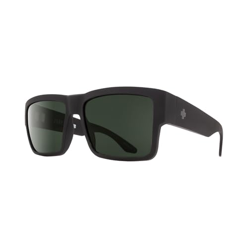 Spy Cyrus 673180374863 58 MM Matte Black/Happy Gray Green Square Sunglasses for Men +Bundle with Accessory Eyewear Kit - Image 1