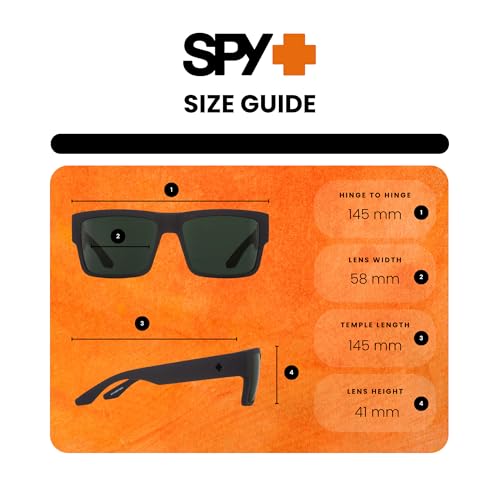 Spy Cyrus 673180374863 58 MM Matte Black/Happy Gray Green Square Sunglasses for Men +Bundle with Accessory Eyewear Kit - Image 4