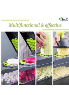 ELTRAZONE Vegetable Chopper Onion Chopper Pro Spiralizer Multifunctional 15 in 1 Chopper, Kitchen Mandoline Slicer Veggie Cutter With 10 Blades, Potato Tomato Garlic Salad Chopper with Container.  - Image 4