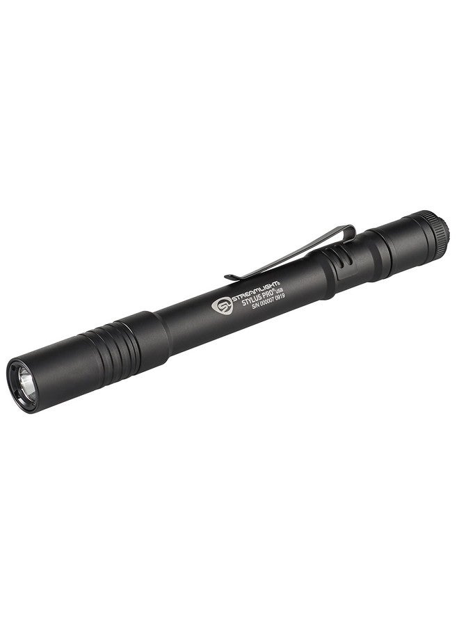 ستريم لايت قلم ستريم لايت 66134 ستايلس برو يو إس بي 350 لومن قابل لإعادة الشحن مع سلك يو إس بي وحافظة من النايلون، أسود - Image 1