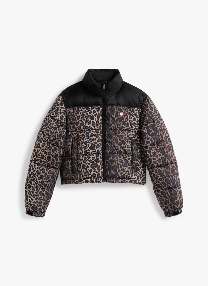 TOMMY JEANS Printed Cropped Puffer Jacket