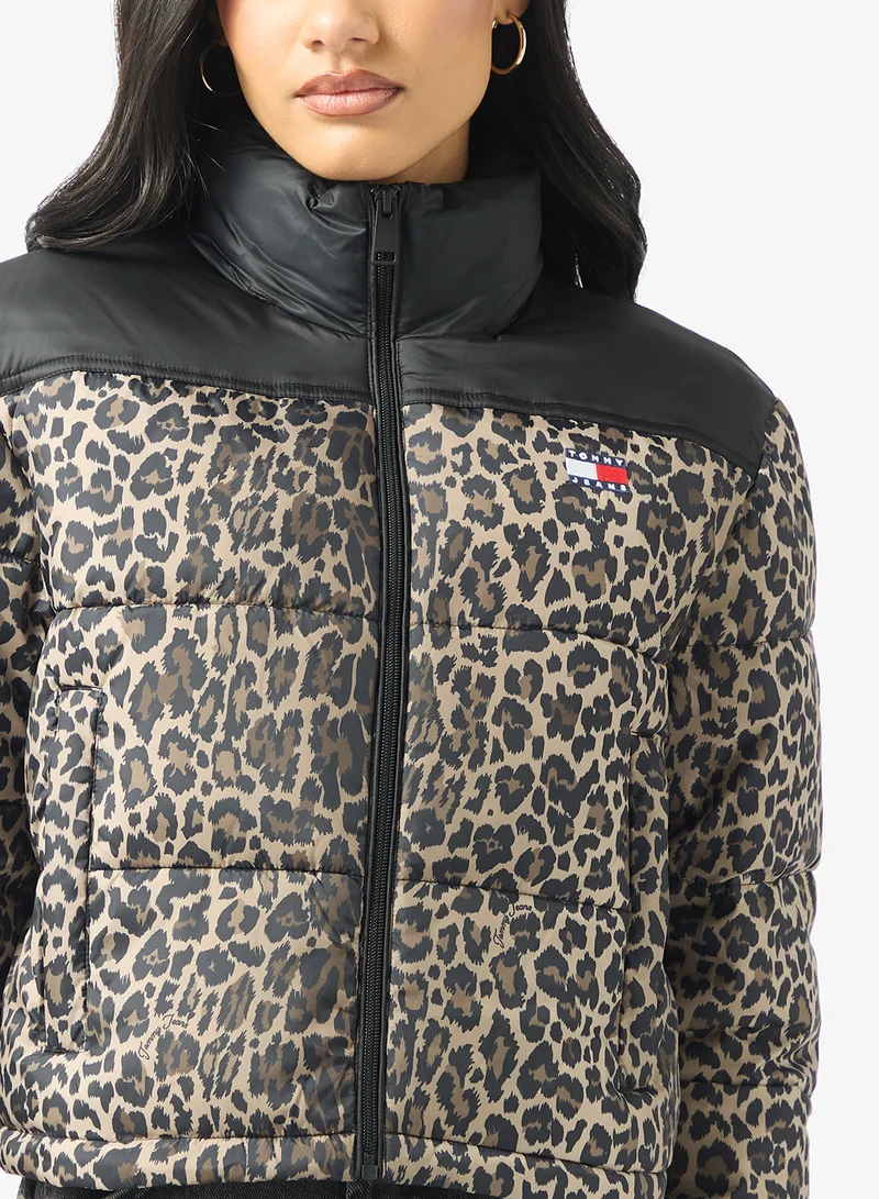 TOMMY JEANS Printed Cropped Puffer Jacket