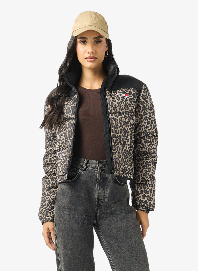 TOMMY JEANS Printed Cropped Puffer Jacket - Image 1