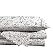 Reborn Recycled Fiber and BCI Cotton Percale Sheet Set, Arna Grey Birds, Queen - Image 2