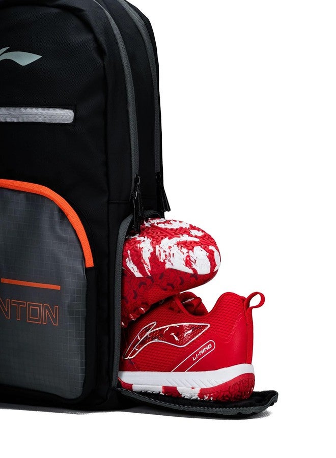 Li-Ning Motion Pro Badminton Backpack | Polyester Badminton Back Pack | Unisex - Men, Boys, Girls, Women | Perfect for Gym, Work, and Everyday Activities - Dark Grey - Image 4