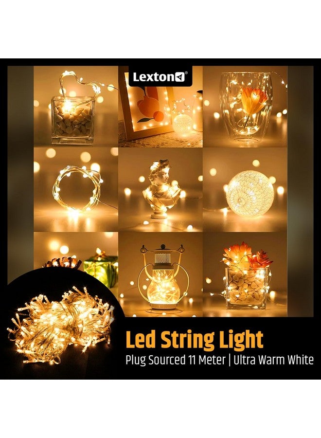 Lexton Led String Light Plug Sourced 11 Meter, 40 High Pixel LED, 8MM Led Bulb, Suitable for Indoor & Outdoor Decorations, Diwali, Christmas, Wedding, Party, (Ultra Warm White, Pack of 1) - Image 3