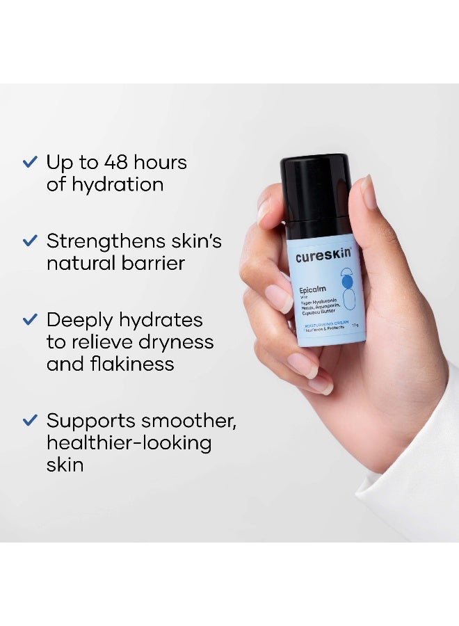 Cureskin Epicalm Moisturising Cream with Hyper Hyaluronic Matrix, Aquaporin and Cupuacu Butter, 17 g (Pack of 1) - Image 3