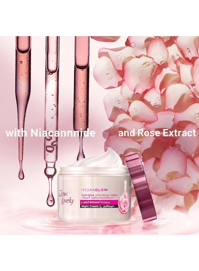Glow & Lovely Hydraglow Hydrating Rose Serum Night Cream Lightweight 50G - Image 4