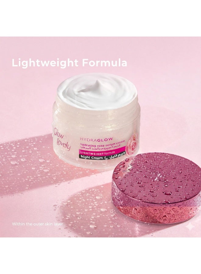 Glow & Lovely Hydraglow Hydrating Rose Serum Night Cream Lightweight 50G - Image 3