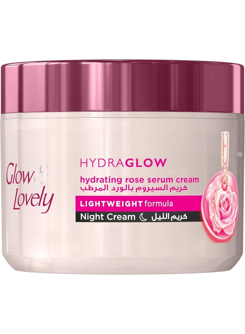 Glow & Lovely Hydraglow Hydrating Rose Serum Night Cream Lightweight 50G - Image 1