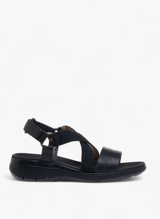 Flora Bella By Shoexpress Cross Strap Sandals with Hook and Loop Closure