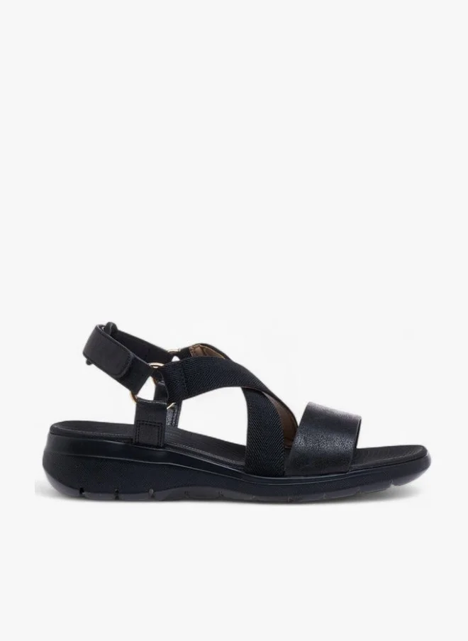 Cross Strap Sandals with Hook and Loop Closure