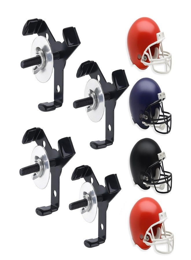 GRSECPO Hidden Football Helmet Wall Mount Display, Heavy Duty Metal Hanger Holder for Full and Mini Helmets, Floating Football Helmet Shelf Case Stand, Hardwares Included, Black, Pack of 2 (2) - Image 1