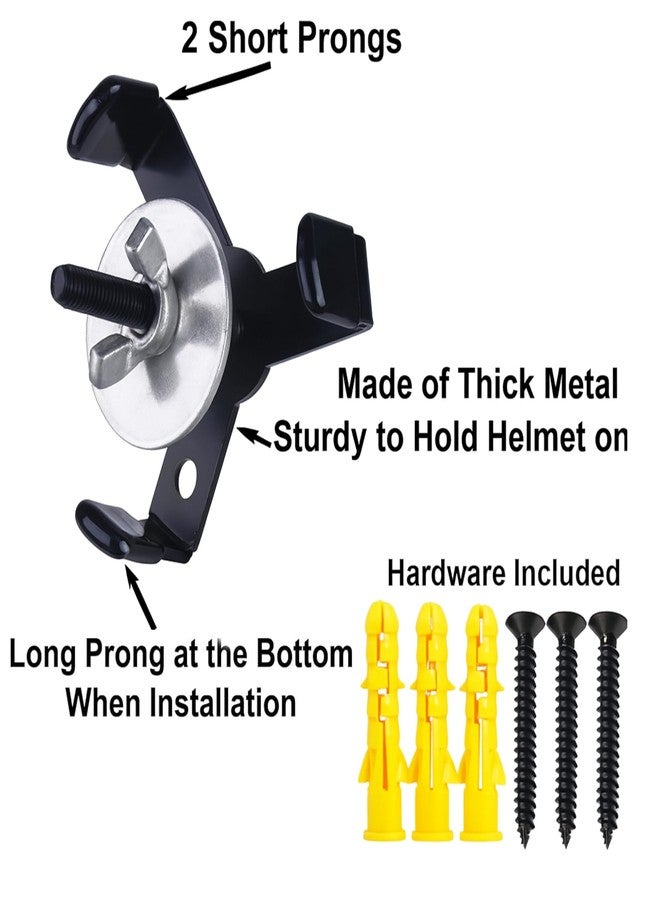 GRSECPO Hidden Football Helmet Wall Mount Display, Heavy Duty Metal Hanger Holder for Full and Mini Helmets, Floating Football Helmet Shelf Case Stand, Hardwares Included, Black, Pack of 2 (2) - Image 4