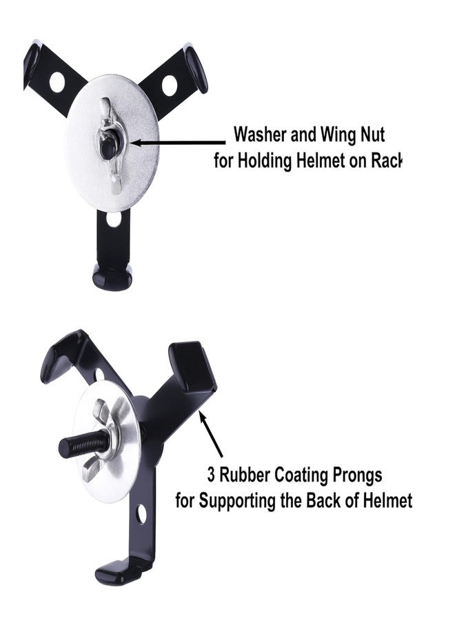 GRSECPO Hidden Football Helmet Wall Mount Display, Heavy Duty Metal Hanger Holder for Full and Mini Helmets, Floating Football Helmet Shelf Case Stand, Hardwares Included, Black, Pack of 2 (2) - Image 3