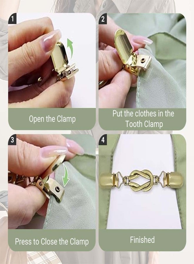 BCNJEPIN 4PCS Waist Adjustable Clips for Women, Adjustable Clothing Clips for Shirt Collar and Pant Waist, Versatile and Secure Durable Fabric Clamps for Sweaters, Shawls, and Dresses, Sweater Clip - Image 3