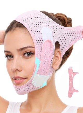 Double Chin Reducer Double Chin Eliminator V Line Lifting Mask Chin Strap for Double Chin for Women Double Chin Strap Face Slimming V Shaped Belt Reusable Facial Slimmer Shaper For Women and Men