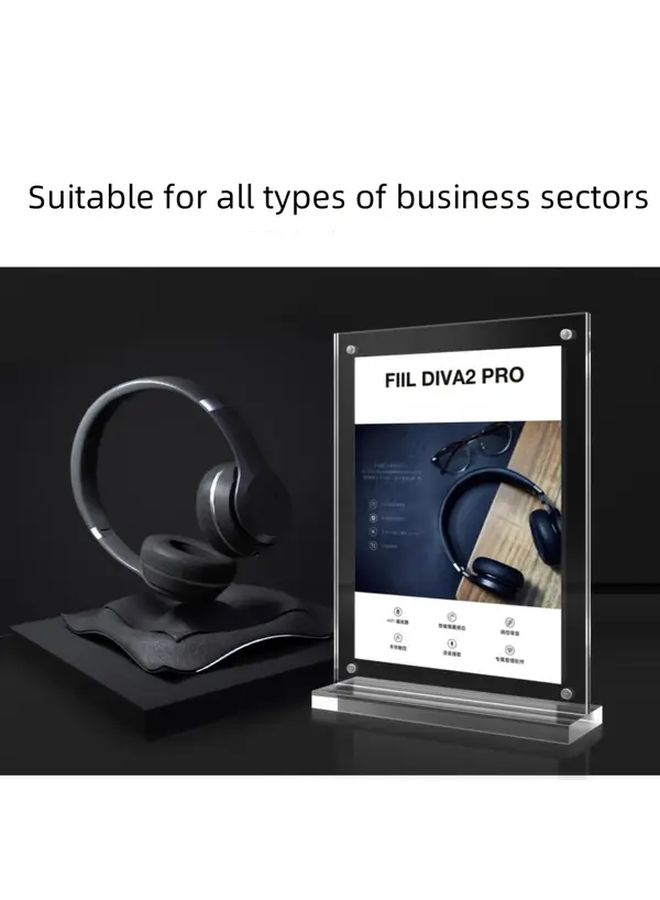 Clear Acrylic Display Board 7.87x3.94 Inch for Exhibitions Conference Booth Info - Image 1
