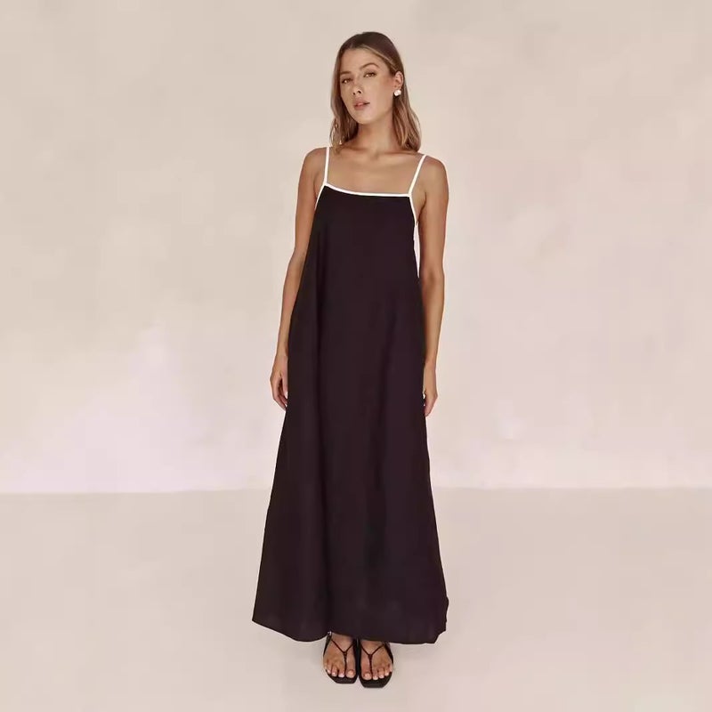 Summer New Fashion Contrast Color Loose Fit Camisole Swing Dress - Image 2
