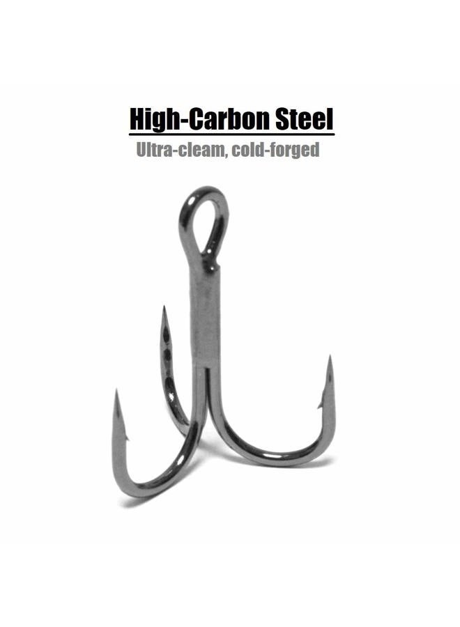 wLure Fishing Hooks Treble Hooks for Hook Upgrade Cutting Blade 4X Strong Short Shank Black Nickle FH31HP60#6 - Image 3