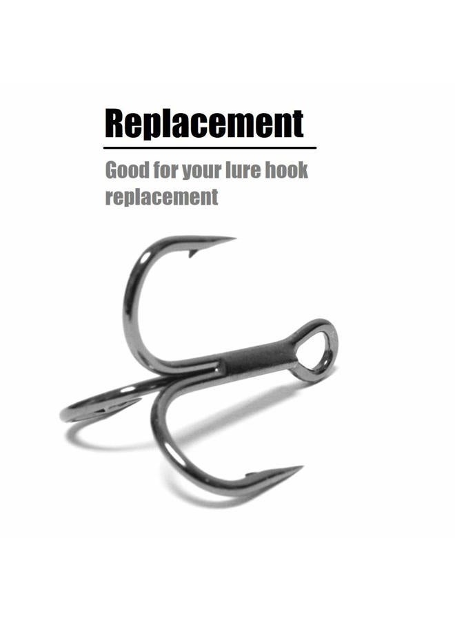 wLure Fishing Hooks Treble Hooks for Hook Upgrade Cutting Blade 4X Strong Short Shank Black Nickle FH31HP60#6 - Image 5