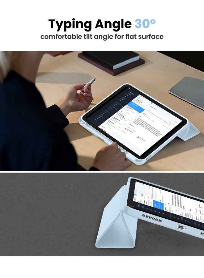 SPFYEAH iPad (A16) 11th Generation 11 inch (2025) / iPad 10th Generation 10.9 inch (2022) Cover, with Pencil Holder, Auto Wake/Sleep, Trifold Stand Smart Case Cover with Soft TPU Back, Sky Blue - Image 5