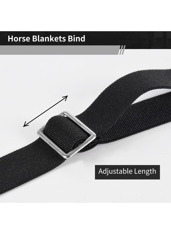 GAITWIN Premium Horse Blanket Sheet Leg StrapsReplacement Stretchy Belly Strap with Double Swivel Snaps, Adjustable Length from 24 to 42 Inch (2 Pcs) (4 Pcs) - Image 4