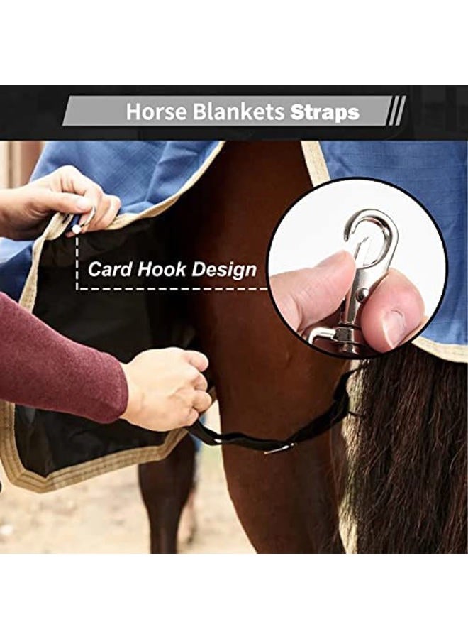 GAITWIN Premium Horse Blanket Sheet Leg StrapsReplacement Stretchy Belly Strap with Double Swivel Snaps, Adjustable Length from 24 to 42 Inch (2 Pcs) (4 Pcs) - Image 5