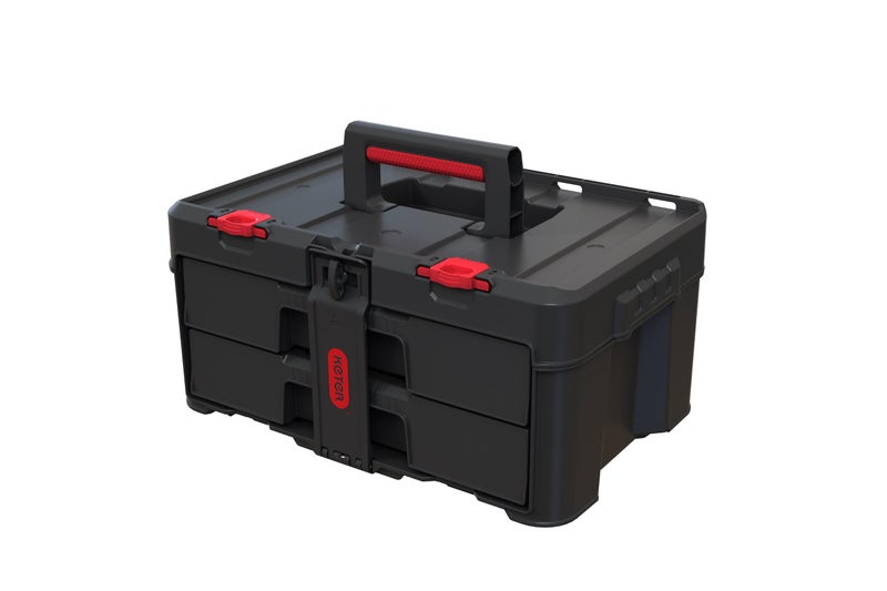 Keter Stack-n-Roll Two Drawer Tool Box for Small Parts and Power Tool Accessories, Fits Keter Modular Tool Storage System - Image 1