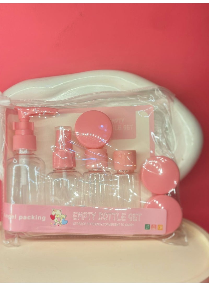 7 Pieces Luxury Refillable Travel Bottles Set Lotion Shampoo Shower Gel Empty Container for Liquid Cosmetic Packing Tool (may vary color) - Image 1