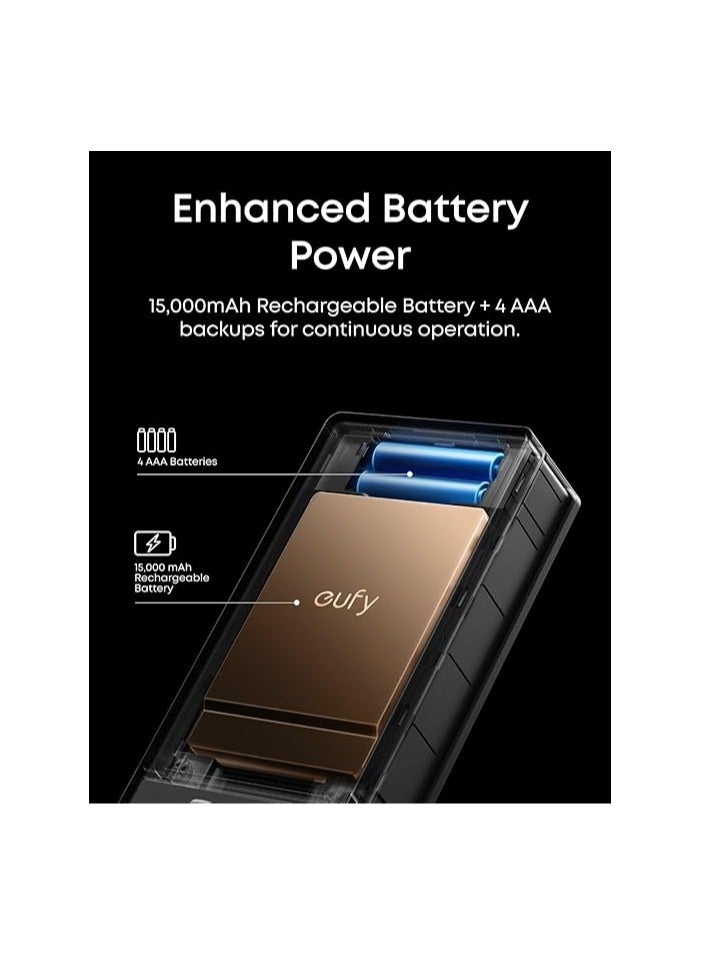 إيوفي قفل الباب الذكي Eufy FamiLock S3 Max مع التعرف على أوردة الكف – دخول بدون مفتاح، ‎3 في 1: لوحة مفاتيح Wi-Fi + كاميرا 2K HDR + جرس باب، معيار ANSI/BHMA درجة 1، شاشة فيديو للقفل الخلفي - Image 4