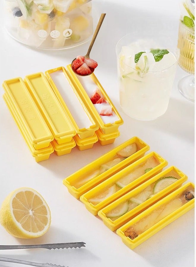 7 Pcs French Fry Shaped Ice Stick Cube Trays For All Sizes Of Cup Sizes And Bottle Mouths, Ice Lolly Square Discs Made Of Easy Push Pop Material With Magnetic Storage Box, Ideal For Sports And Water Bottles  - Image 4