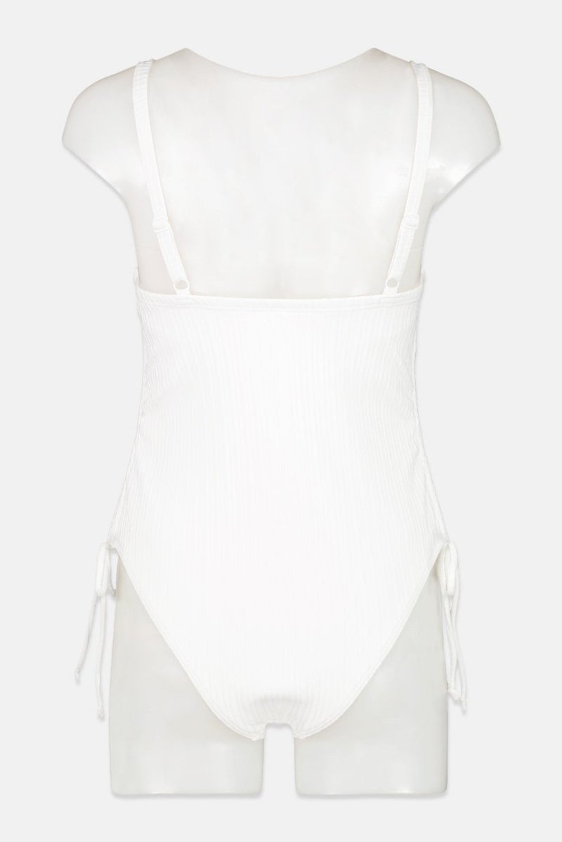 Wolf & Whistle Women Underwire Ribbed One Piece, White - Image 2