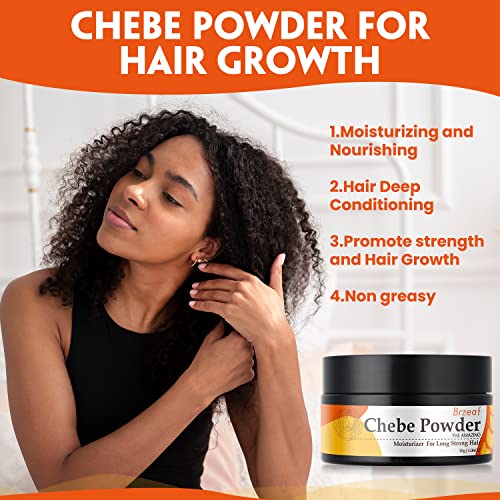 Brzeaf Chebe Powder for Hair Growth, Super Moisturizing & Hair Deep Conditioning, Chebe Hair Powder for All Hair Types - Image 3