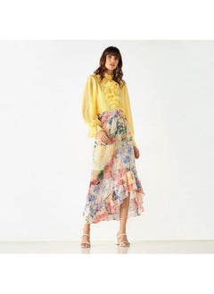 2Xtremz 2Xtremz Ruffle Detail Top with High Neck and Bell Sleeves  - Image 2