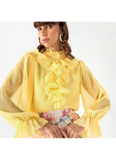 2Xtremz 2Xtremz Ruffle Detail Top with High Neck and Bell Sleeves  - Image 3