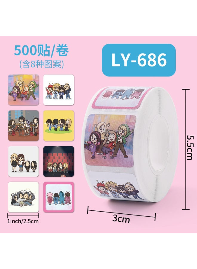 Liyuan Blackpink Sticker Idol Peripheral Expression Bag Sticker Sticker Sticker Roll Sticker - Image 1