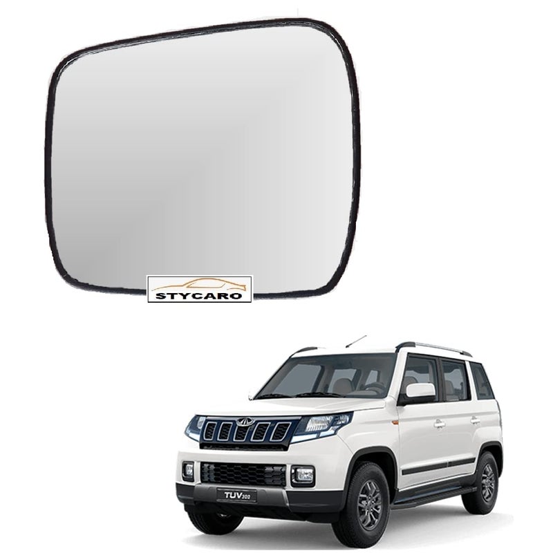 STYCARO - Side View Sub Mirror Glass Plate compatible with Mahindra TUV-300 (2015-2025)/ Bolero Neo/Neo+ (2021-2025) Year Model (Left Passenger Side) - Image 1