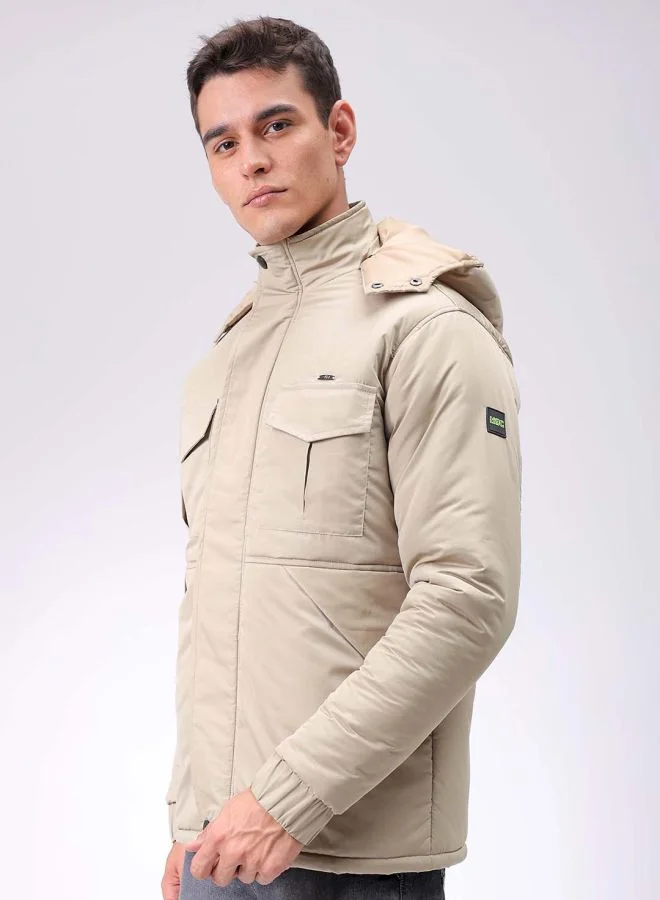 شركة المرآب الهندية Men Slim Fit Solid Puffer Jackets