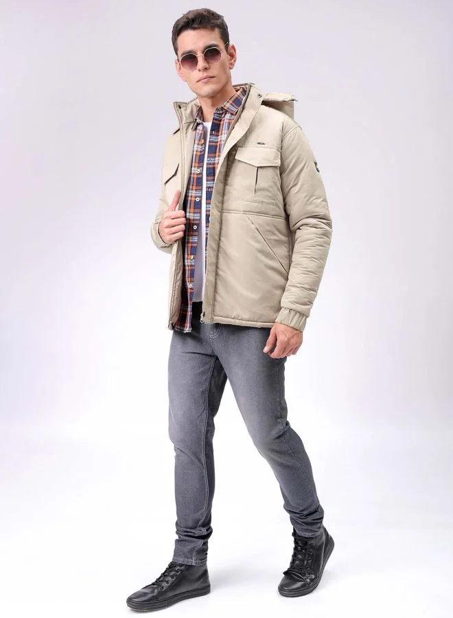 شركة المرآب الهندية Men Slim Fit Solid Puffer Jackets