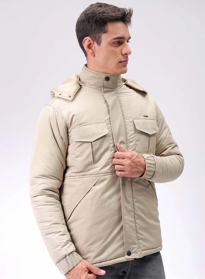 شركة المرآب الهندية Men Slim Fit Solid Puffer Jackets