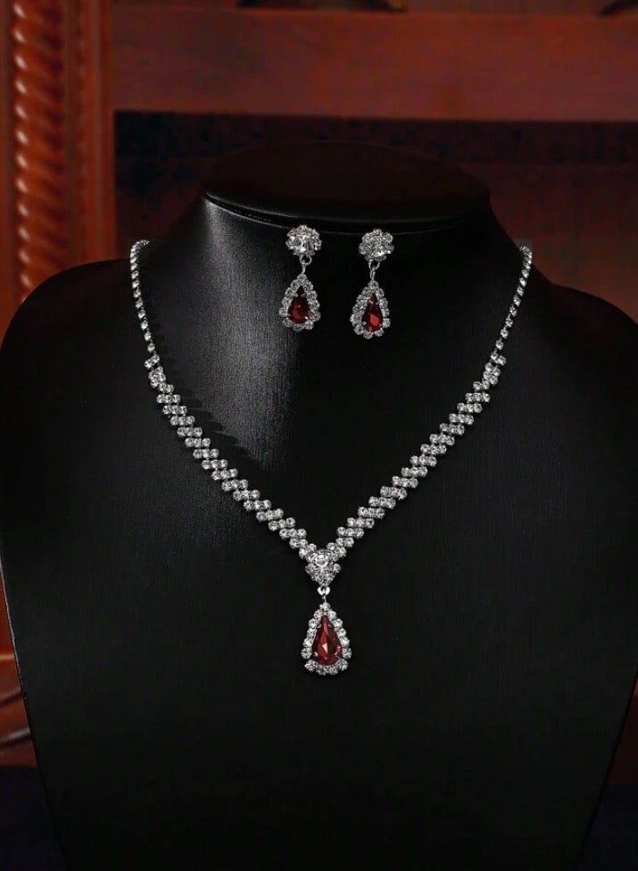 JewelryPalace Amazing Trendy Women's Zirconia Necklace And Earrings Jewellery Set - Image 1