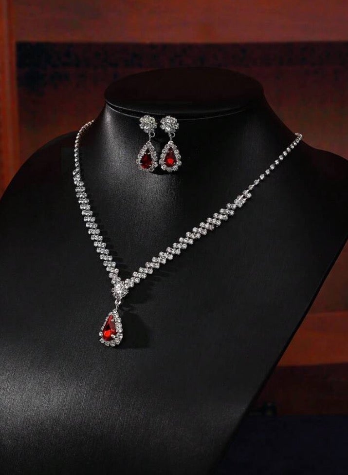 JewelryPalace Amazing Trendy Women's Zirconia Necklace And Earrings Jewellery Set - Image 2